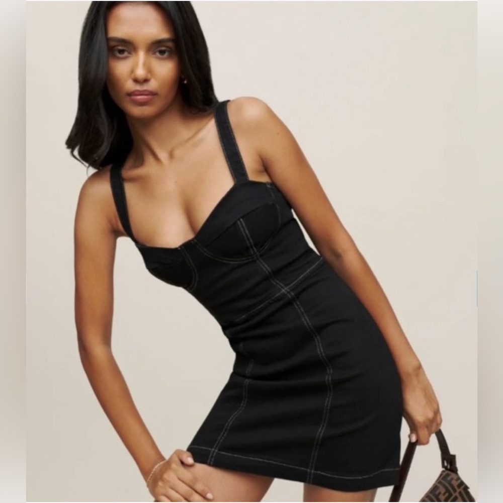 Reformation Nikki Bustier Denim Mini Dress - Size 2